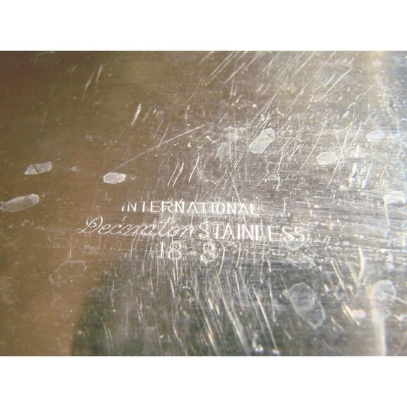 Serving Tray Platter Dish Danish Modern MCM Stainless International Decorator - Picture 5 of 11